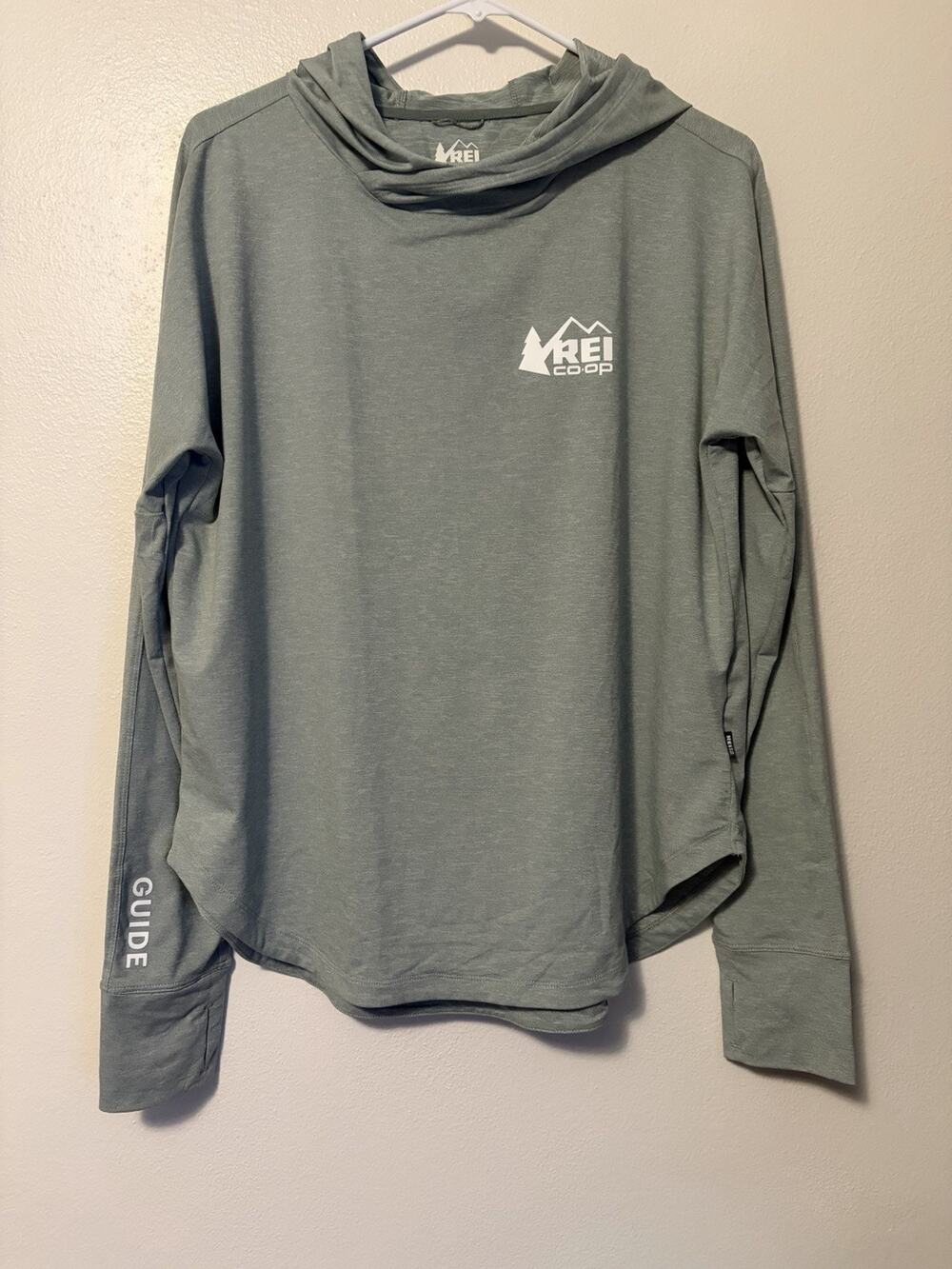 REI Co-op Women’s Large Sahara Shade Hoodie Sea Olive Green Hike Active Top